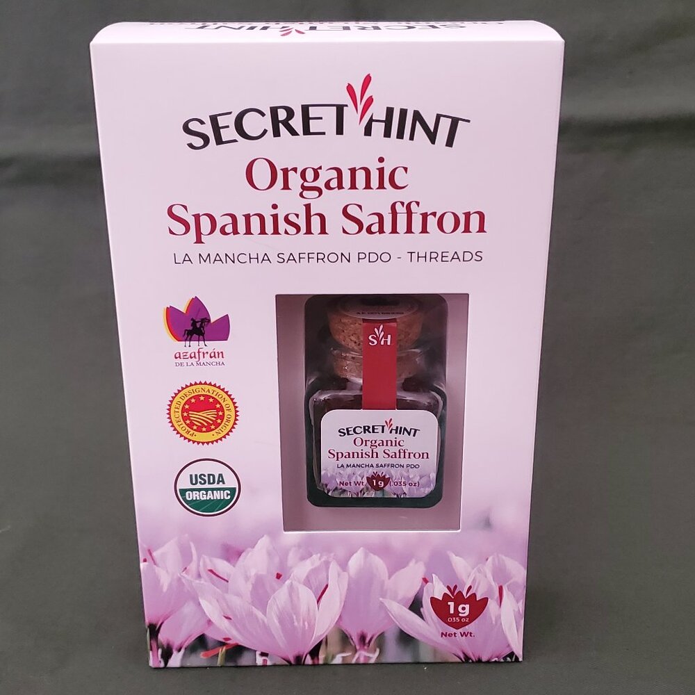 Secret Hint Organic Spanish Saffron - 1g EXP 12/2026 New